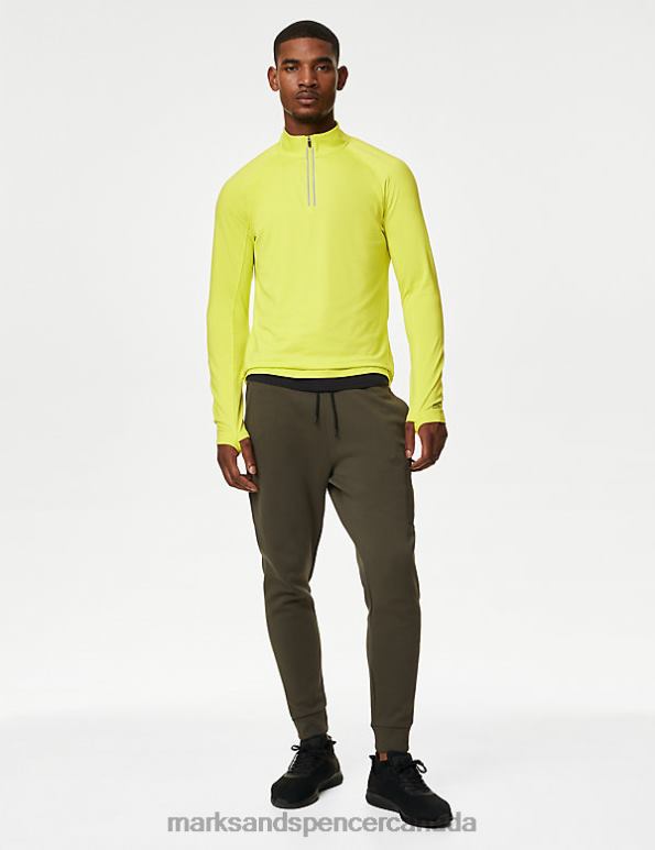 Men Limeade Clothing Marks & Spencer Half Zip Long Sleeve Top 20VTD6949 - Marks and Spencer online