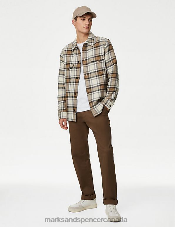 Marks and Spencer sale - Men Neutral Clothing Marks & Spencer Cotton Rich Check Double Faced Overshirt 20VTD5126