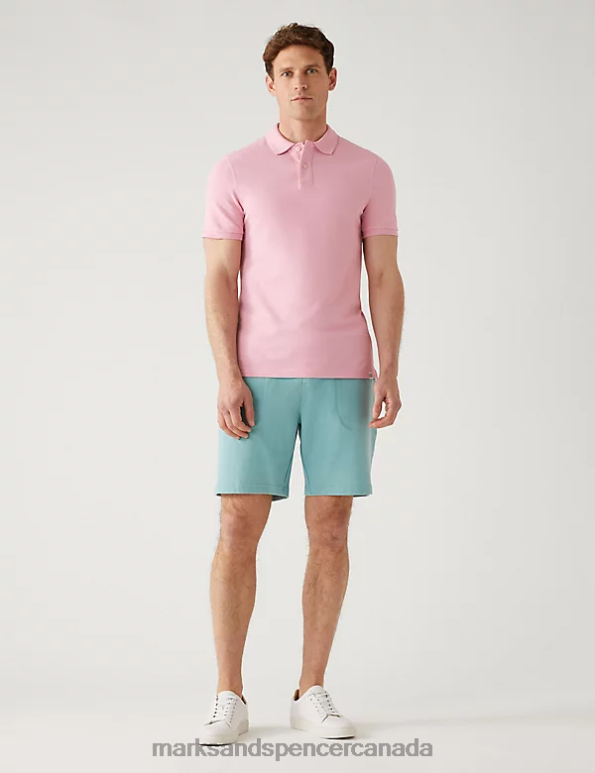 Marks and Spencer near me - Men Rose Pink Clothing Marks & Spencer Slim Fit Pure Cotton Pique Polo Shirt 20VTD6763