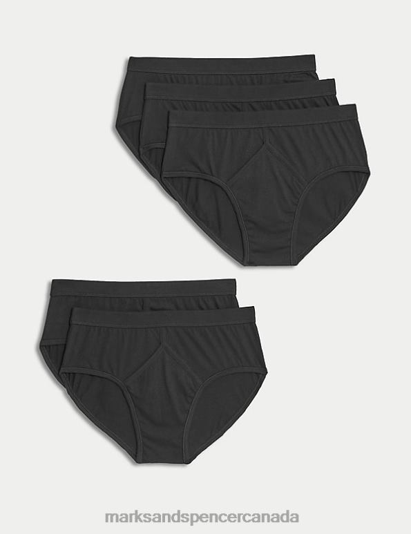 Marks and Spencer sale - Men Black Clothing Marks & Spencer 5pk Pure Cotton Briefs 20VTD5472