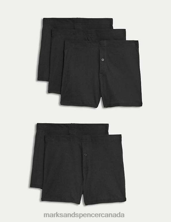 Men Black Clothing Marks & Spencer 5pk Pure Cotton Trunks 20VTD5799 - Marks and Spencer online