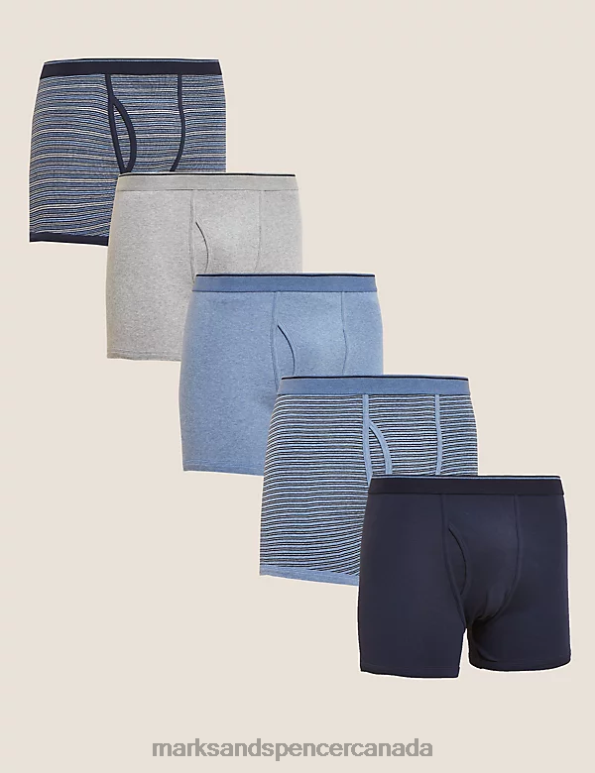 Marks and Spencer near me - Men Denim Mix Clothing Marks & Spencer 5pk Pure Cotton Cool & Fresh Trunks 20VTD6594