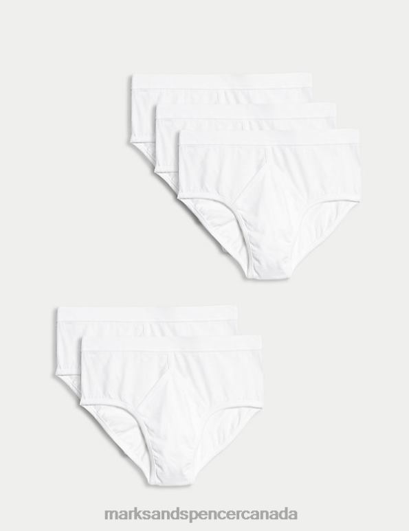 Marks and Spencer near me - Men White Clothing Marks & Spencer 5pk Pure Cotton Briefs 20VTD5471