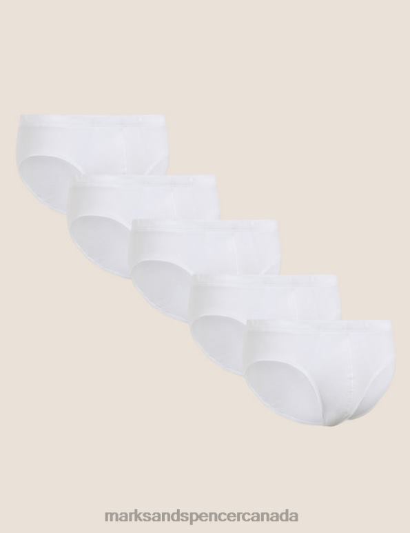 Marks and Spencer near me - Men White Clothing Marks & Spencer 5pk Pure Cotton Cool & Fresh Slips 20VTD7543