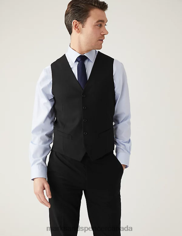 Men Black Clothing Marks & Spencer Waistcoat 20VTD6178 - Marks and Spencer Canada locations