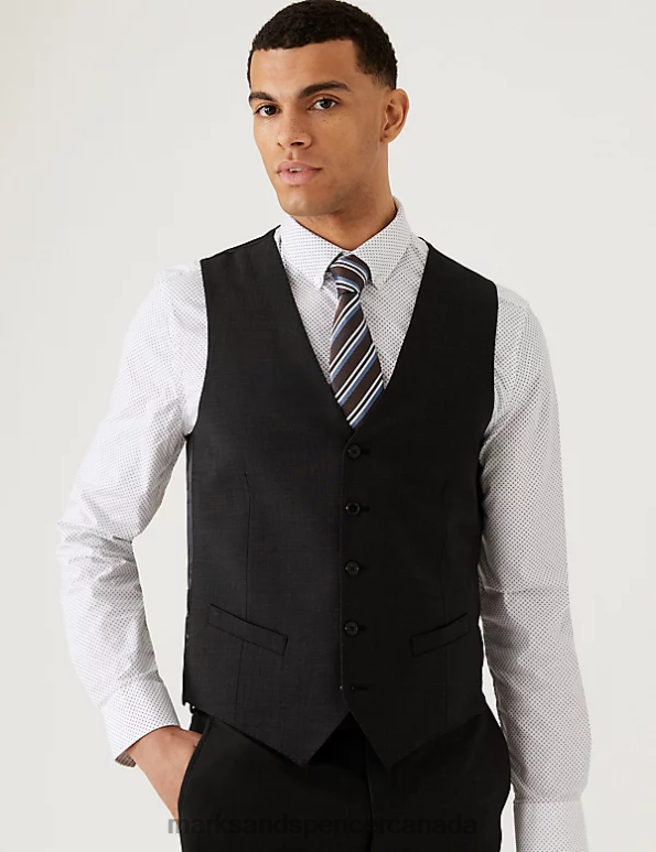 Men Charcoal Clothing Marks & Spencer The Ultimate Waistcoat 20VTD7086 - Marks and Spencer outlet