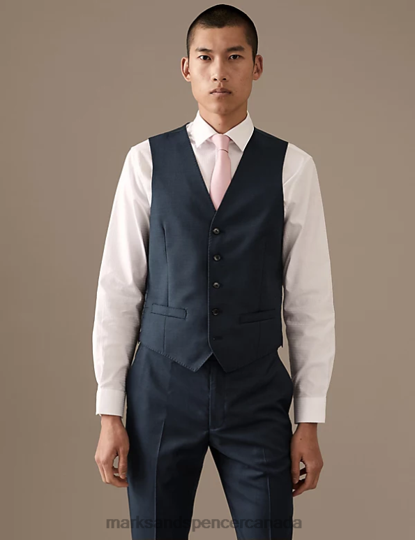 Marks and Spencer sale - Men Navy Clothing Marks & Spencer Pure Wool Waistcoat 20VTD6029