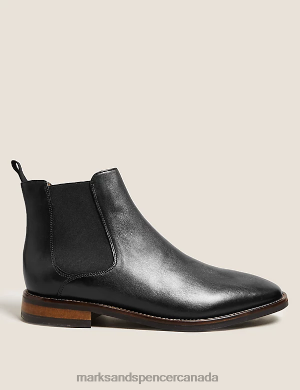 Marks and Spencer sale - Men Black Footwear Marks & Spencer Leather Chelsea Boots 20VTD7126