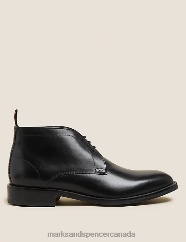 Marks and Spencer near me - Men Black Footwear Marks & Spencer Leather Chukka Boots 20VTD6270