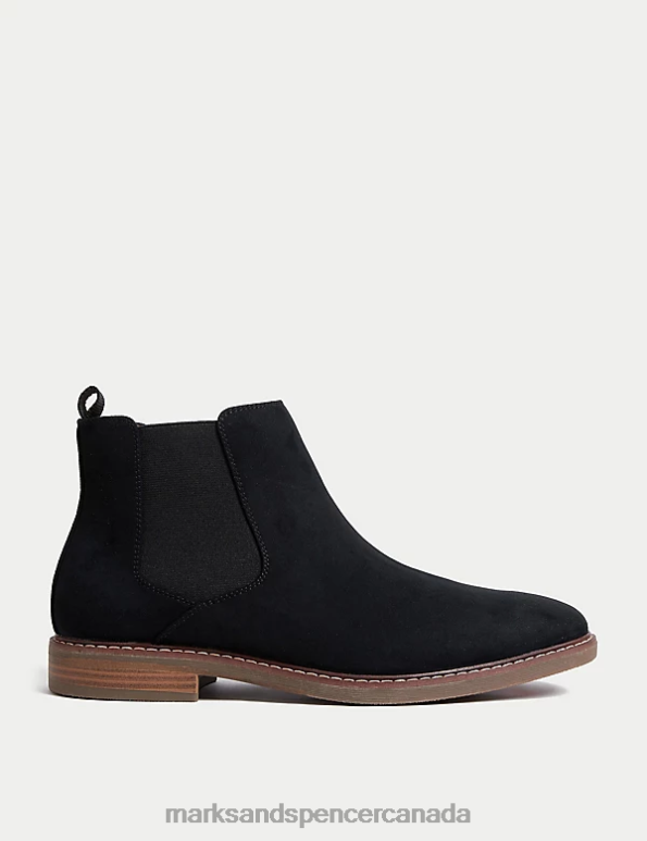 Men Black Footwear Marks & Spencer Suedette Chelsea Boots 20VTD5528 - Marks and Spencer Canada locations