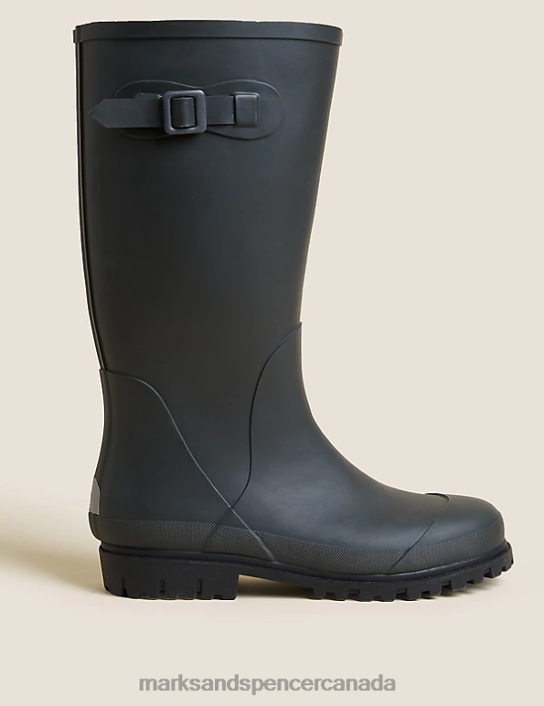 Men Green Footwear Marks & Spencer Fleece Lined Wellington Boots 20VTD6922 - Marks and Spencer online