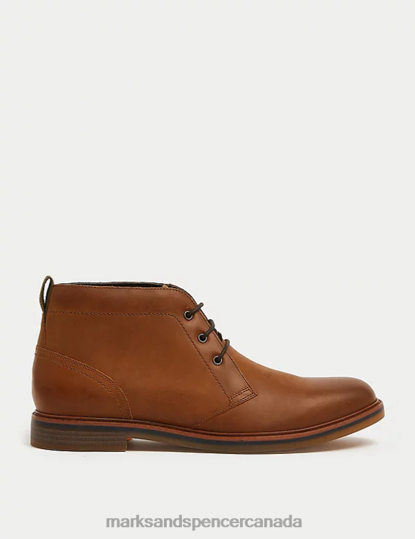 Marks and Spencer Canada - Men Tan Footwear Marks & Spencer Leather Chukka Boots 20VTD7094