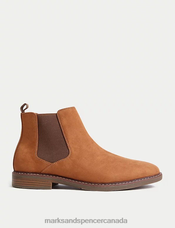 Marks and Spencer Canada - Men Tan Footwear Marks & Spencer Suedette Chelsea Boots 20VTD5915