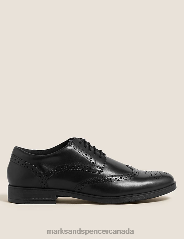 Men Black Footwear Marks & Spencer Airflex Leather Brogues 20VTD6239 - Marks and Spencer Canada locations