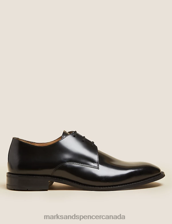 Marks and Spencer Canada - Men Black Footwear Marks & Spencer Leather Derby Shoes 20VTD6623