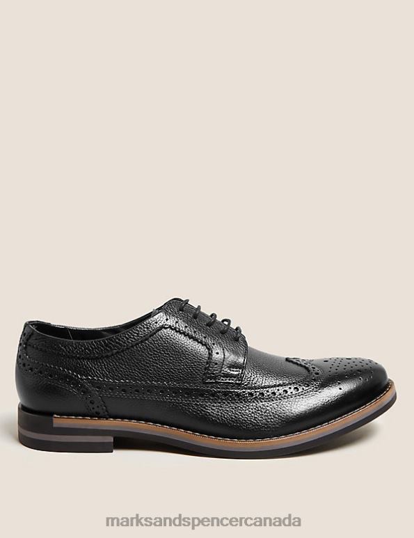 Marks and Spencer near me - Men Black Footwear Marks & Spencer Leather Trisole Brogues 20VTD6040