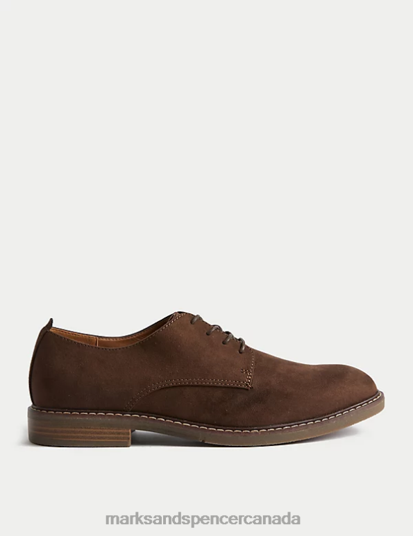 Marks and Spencer sale - Men Brown Footwear Marks & Spencer Faux Suede Derby Shoes 20VTD7496