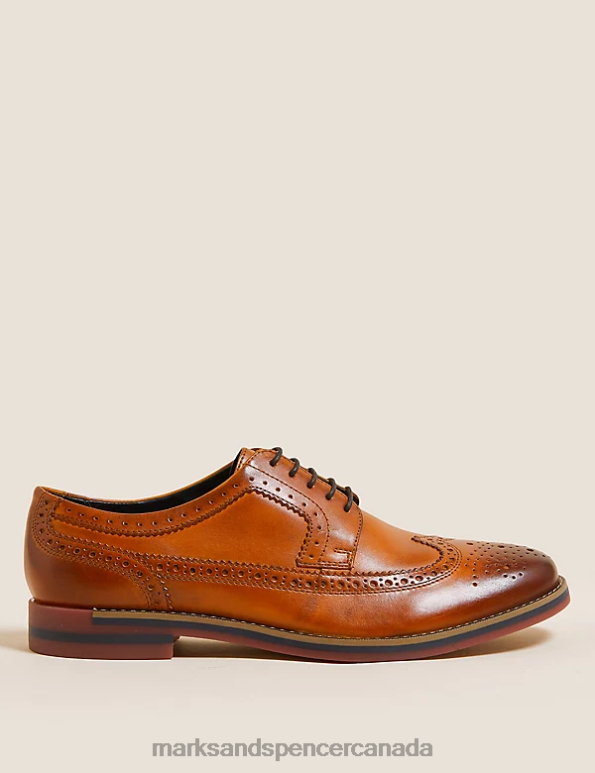 Marks and Spencer near me - Men Chestnut Footwear Marks & Spencer Leather Trisole Brogues 20VTD6426