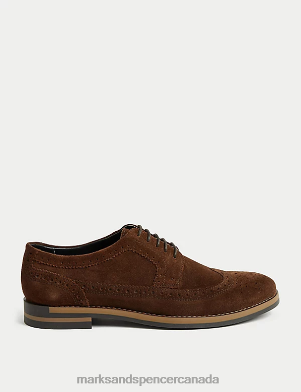 Marks and Spencer near me - Men Chocolate Footwear Marks & Spencer Suede Brogues 20VTD6192