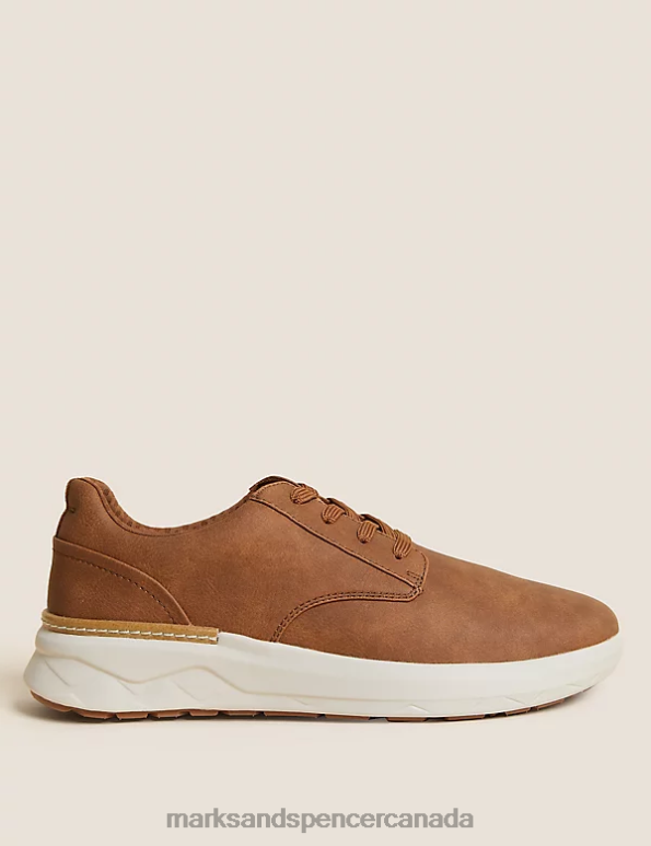 Men Dark Tan Footwear Marks & Spencer Lace-Up Shoes 20VTD6463 - Marks and Spencer online