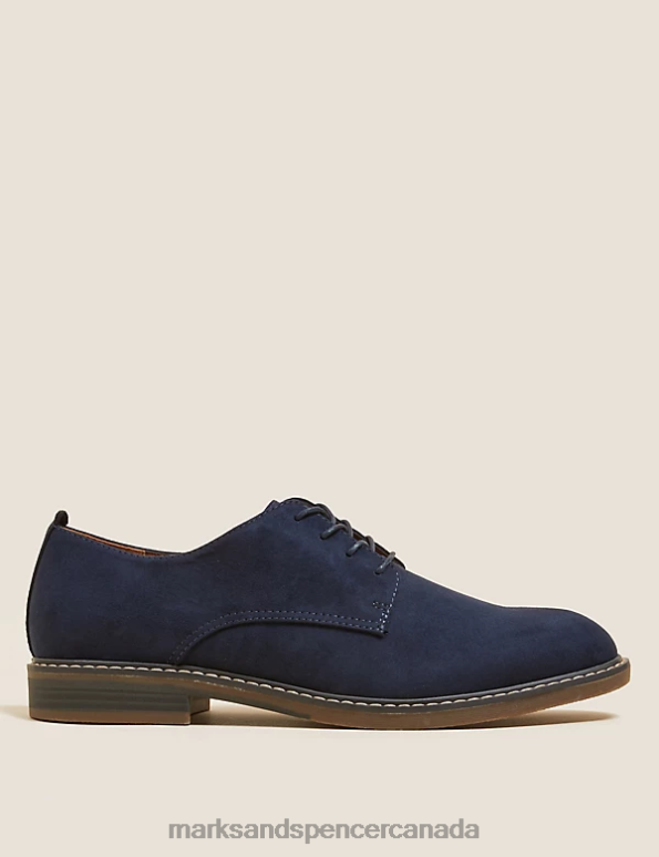 Marks and Spencer Canada - Men Navy Footwear Marks & Spencer Faux Suede Derby Shoes 20VTD7494