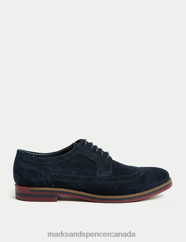 Marks and Spencer sale - Men Navy Footwear Marks & Spencer Suede Brogues 20VTD5828