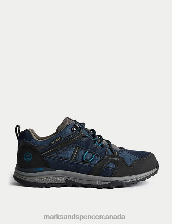 Marks and Spencer Canada - Men Navy Mix Footwear Marks & Spencer Waterproof Ripstop Walking Shoes 20VTD6109