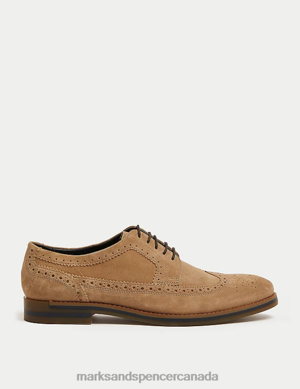 Marks and Spencer sale - Men Stone Footwear Marks & Spencer Suede Brogues 20VTD6193