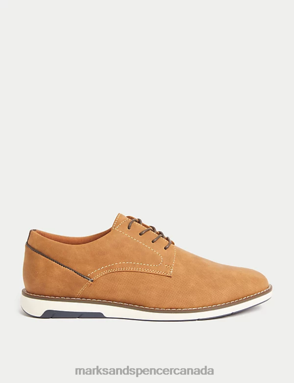 Men Tan Footwear Marks & Spencer Derby Shoes with Freshfeet 20VTD5518 - Marks and Spencer online