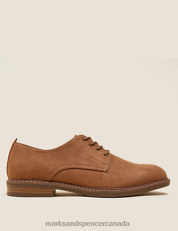 Men Tan Footwear Marks & Spencer Faux Suede Derby Shoes 20VTD7178 - Marks and Spencer online