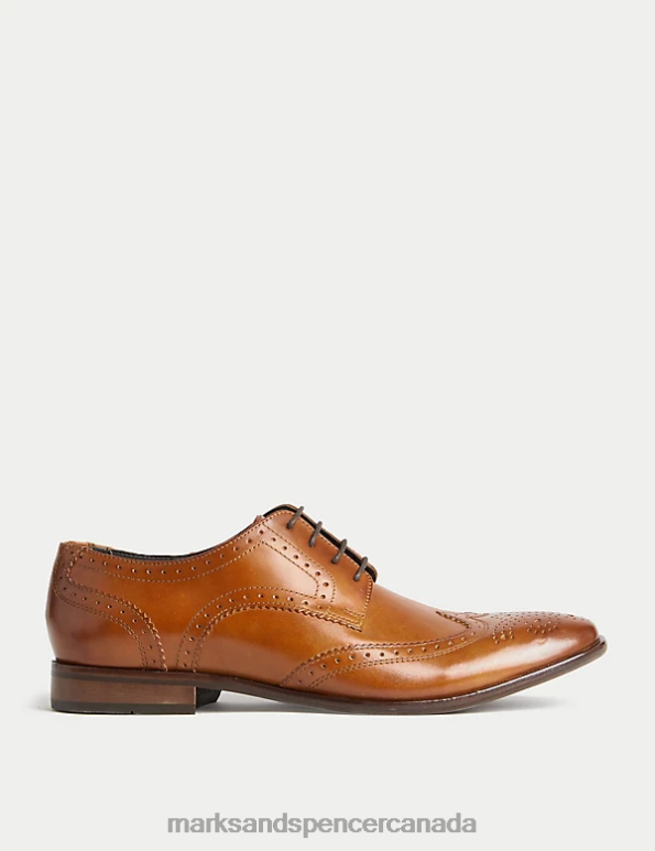 Men Tan Footwear Marks & Spencer Leather Brogues 20VTD5659 - Marks and Spencer outlet