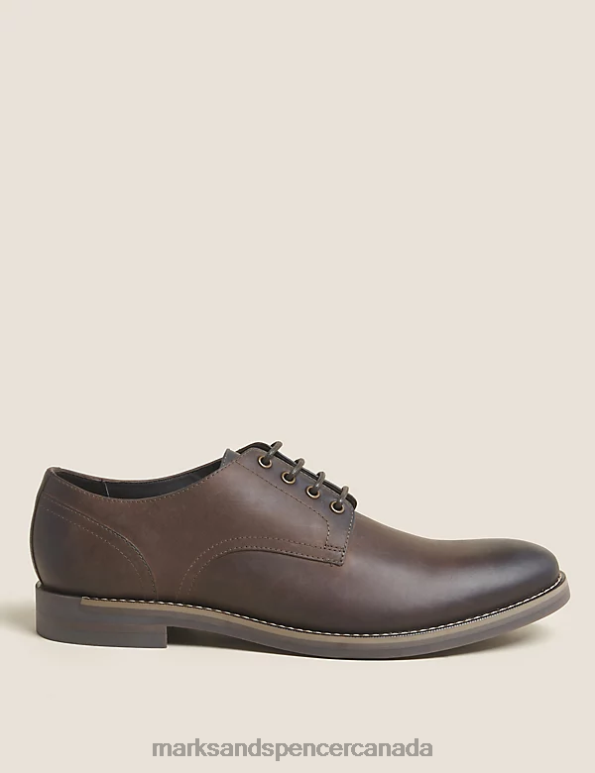 Marks and Spencer Canada - Men Brown Footwear Marks & Spencer Leather Derby Shoes 20VTD6853