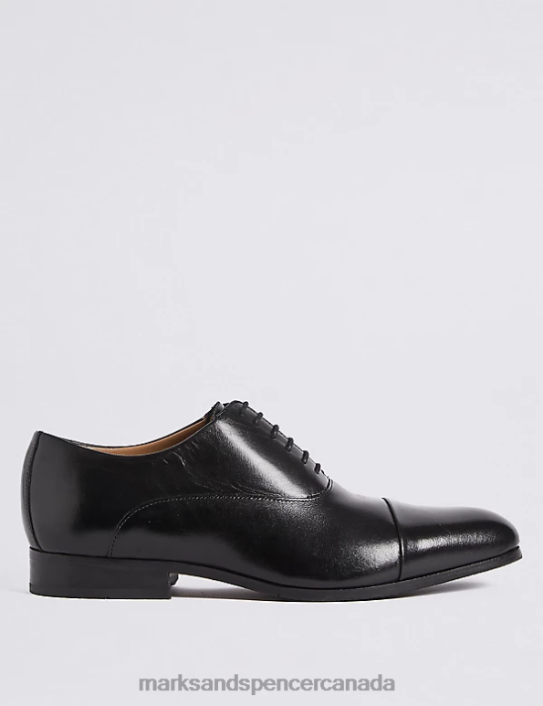 Marks and Spencer sale - Men Black Footwear Marks & Spencer Wide Fit Leather Oxford Shoes 20VTD7078