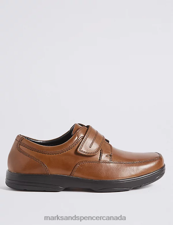 Men Tan Footwear Marks & Spencer Wide Fit Airflex Leather Shoes 20VTD7468 - Marks and Spencer outlet