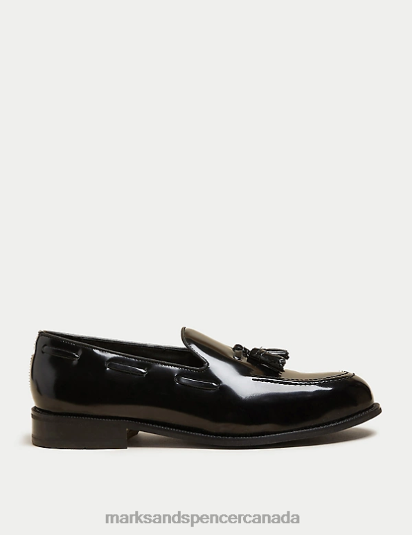 Marks and Spencer Canada - Men Black Footwear Marks & Spencer Leather Slip-On Loafers 20VTD6617