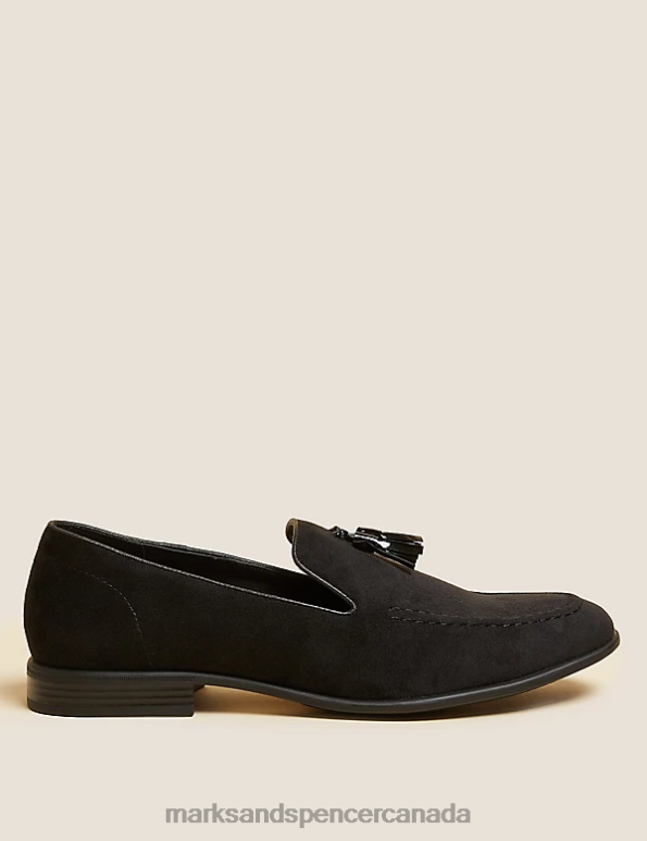 Men Black Footwear Marks & Spencer Velvet Slip-On Loafers 20VTD5693 - Marks and Spencer Canada locations