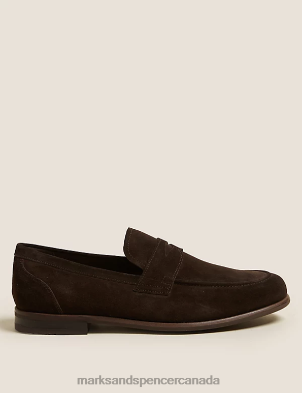 Marks and Spencer near me - Men Chocolate Footwear Marks & Spencer Suede Stain Resistant Slip-On Loafers 20VTD6745