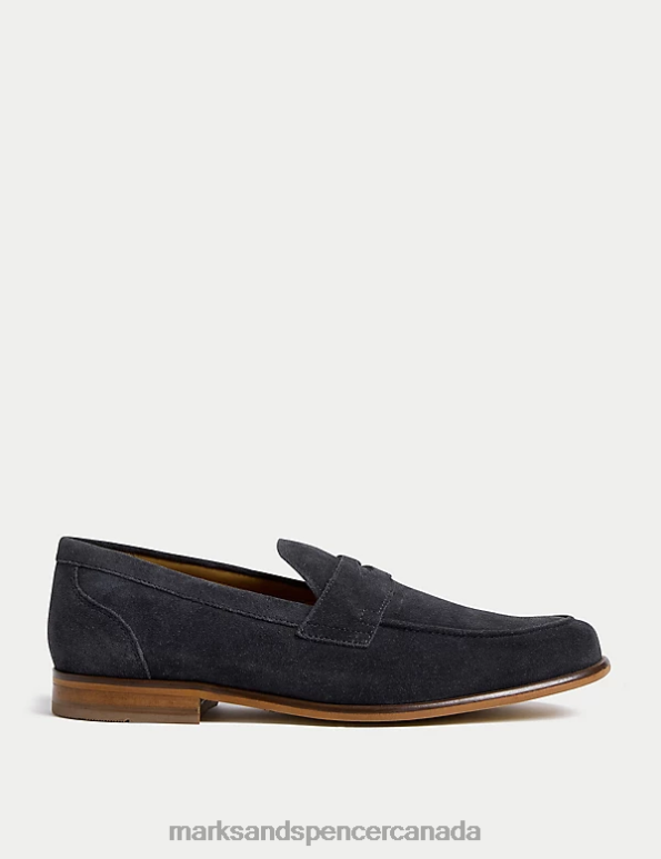 Marks and Spencer sale - Men Navy Footwear Marks & Spencer Suede Stain Resistant Slip-On Loafers 20VTD7098