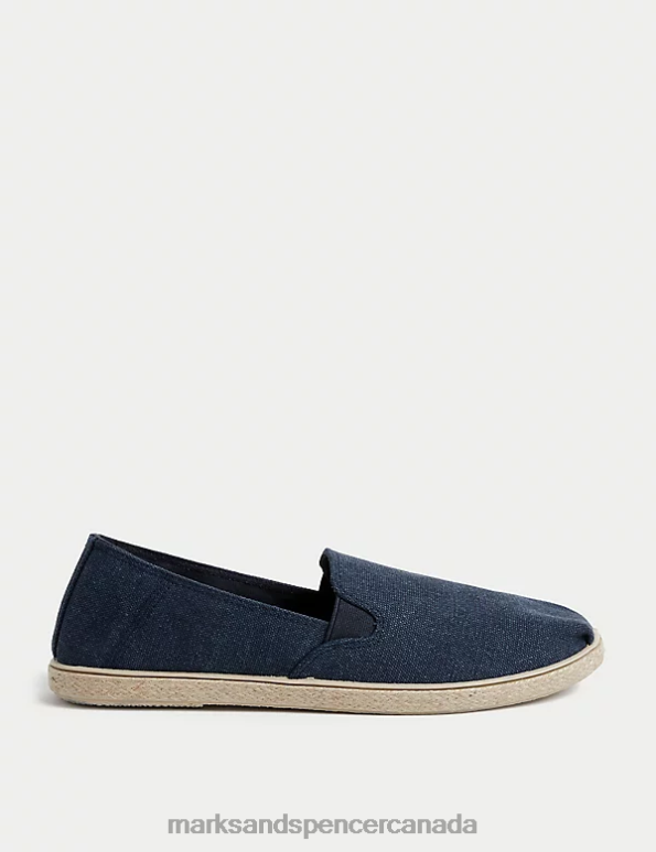 Marks and Spencer near me - Men Dark Denim Footwear Marks & Spencer Canvas Slip-On Espadrilles with Freshfeet 20VTD5426