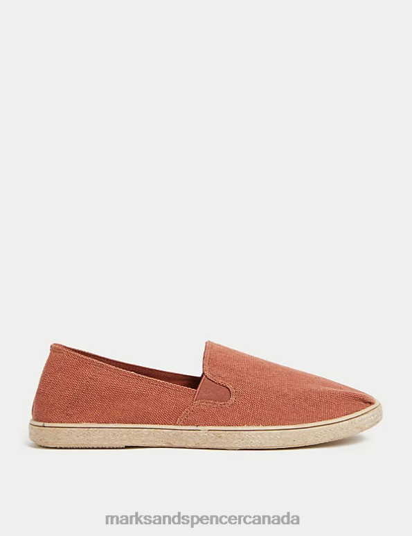 Men Orange Footwear Marks & Spencer Canvas Slip-On Espadrilles with Freshfeet 20VTD5811 - Marks and Spencer Canada locations