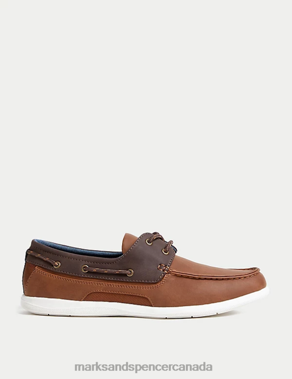 Men Tan Footwear Marks & Spencer Lace Up Deck Shoes 20VTD6811 - Marks and Spencer Canada locations