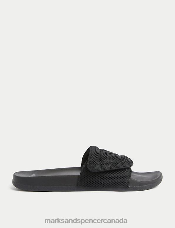 Marks and Spencer Canada - Men Black Footwear Marks & Spencer Riptape Sliders 20VTD5423