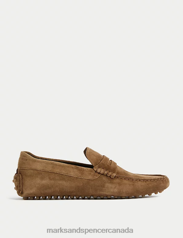 Marks and Spencer sale - Men Dark Tan Footwear Marks & Spencer Suede Driving Shoes 20VTD5854