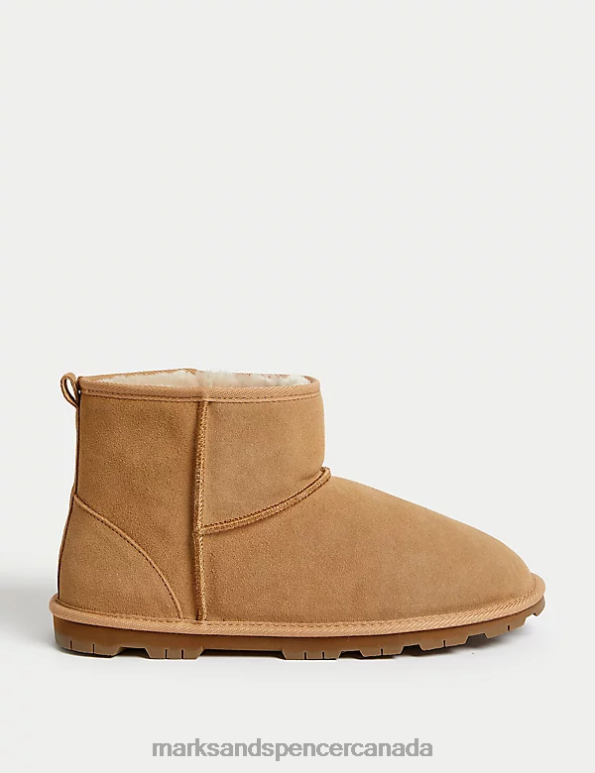 Marks and Spencer near me - Men Light Tan Footwear Marks & Spencer Suede Slipper Boots 20VTD7502