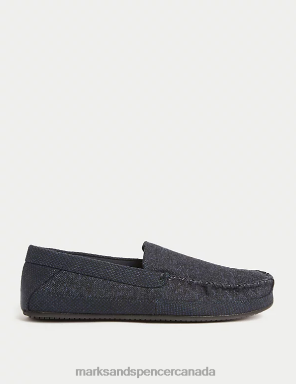 Marks and Spencer sale - Men Navy Footwear Marks & Spencer Moccasin Slippers 20VTD6196