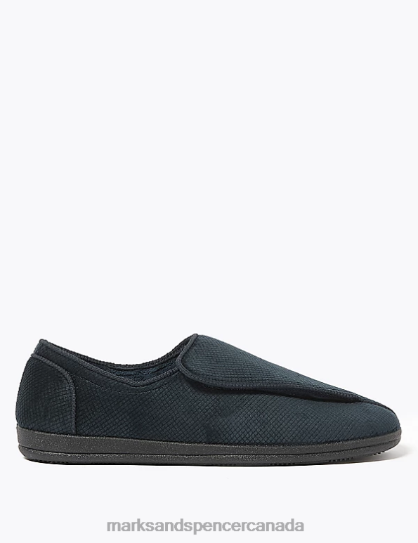 Marks and Spencer near me - Men Navy Footwear Marks & Spencer Riptape Slippers with Freshfeet 20VTD6452