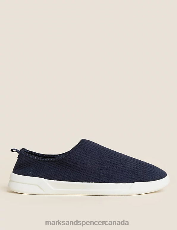 Marks and Spencer sale - Men Navy Footwear Marks & Spencer Waffle Mule Slippers with Freshfeet 20VTD7294