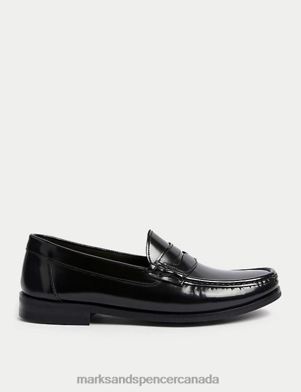 Marks and Spencer sale - Men Black Footwear Marks & Spencer Hunslet Penny Loafer 20VTD5389