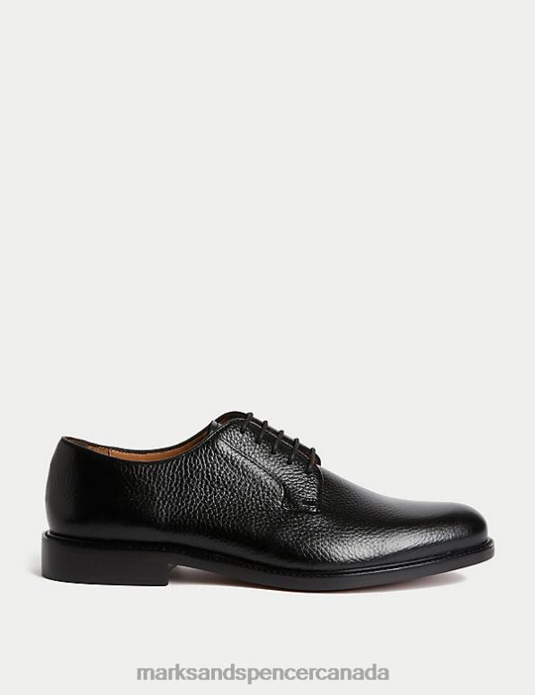 Men Black Footwear Marks & Spencer Leather Derby Shoes 20VTD5769 - Marks and Spencer Canada locations