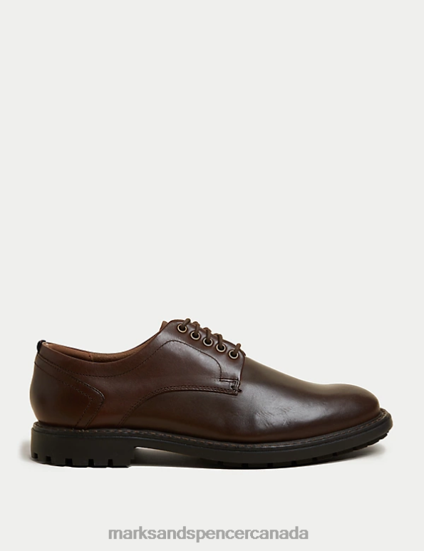 Marks and Spencer near me - Men Dark Brown Footwear Marks & Spencer Wide Fit Leather Derby Shoes 20VTD6738